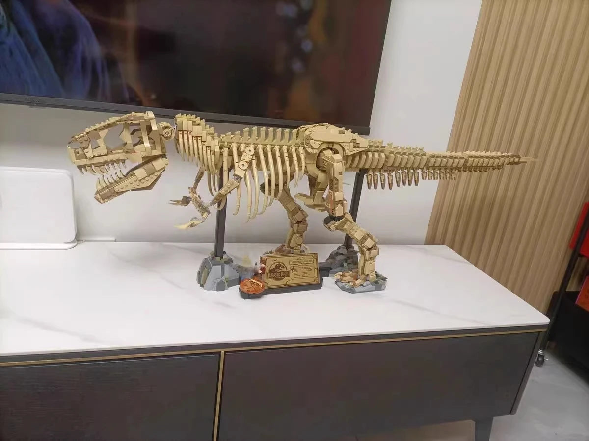 Tyrannosaurus Rex Dinosaur Fossil Skeleton Building Blocks Bricks DIY Assembly Puzzle Toy Adults Kids New Gift Collection Model