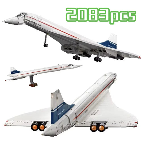 2083PCS Concorde Passenger Aircraft Building Block Creative Decoration Technical Model MOC  Assembly Bricks Toys Kids Gifts